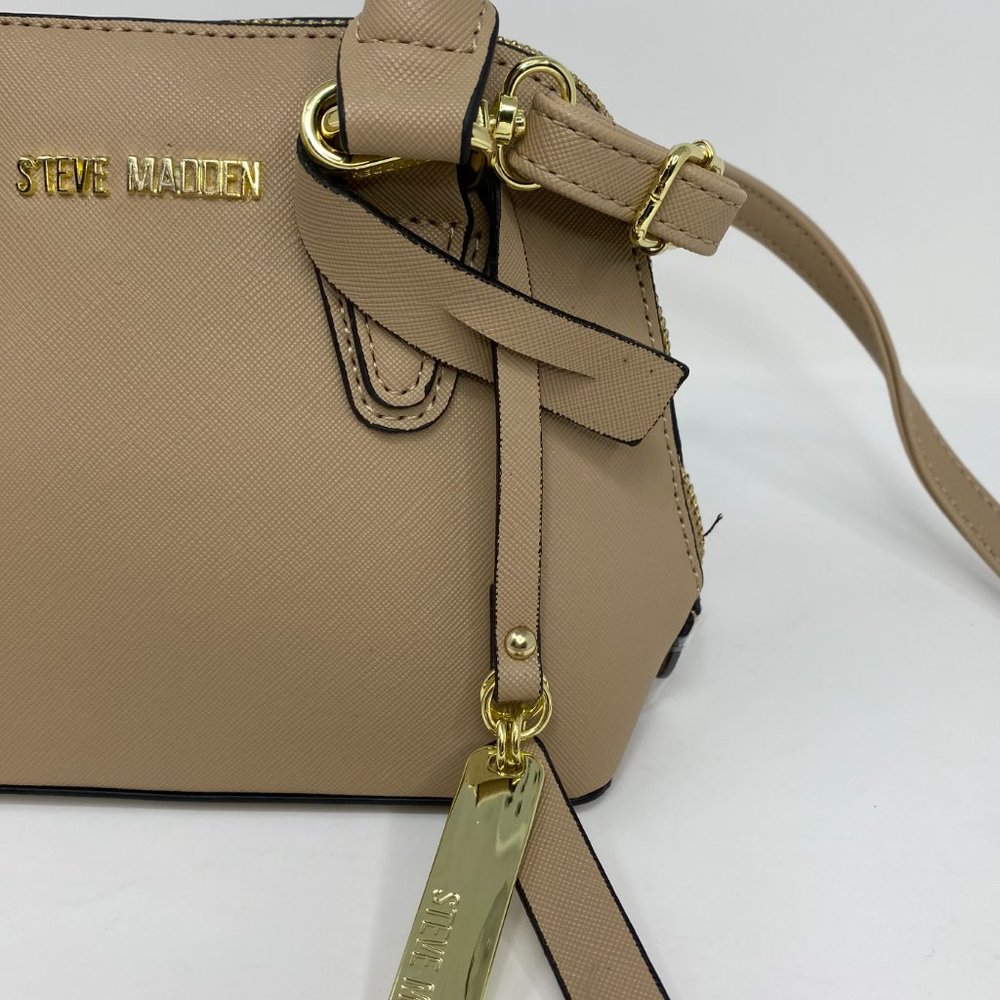 Steve Madden Faith Crossbody Dome Satchel Sand NWT Convertible Bag neutral beige - Picture 6 of 9